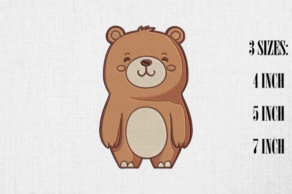 Cute Kawaii Brown Bear Embroidery Design Review