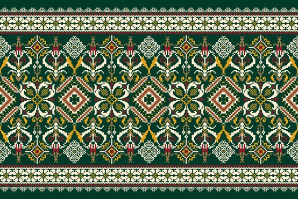 Floral Cross Stitch Embroidery,Knitted. Review for Boutique Apparel